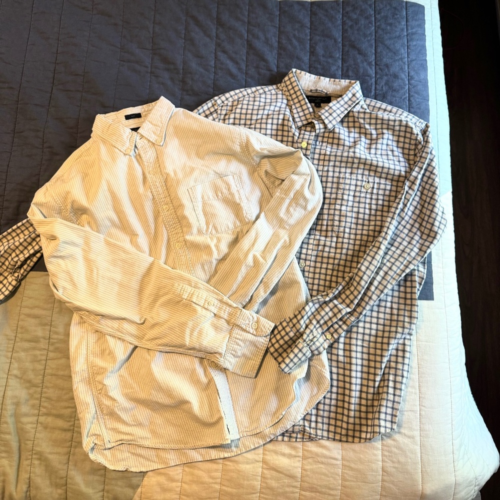 Bundle of Men's Slim Fit Blue Button-Up Shirts (J. Crew & Banana Republic)